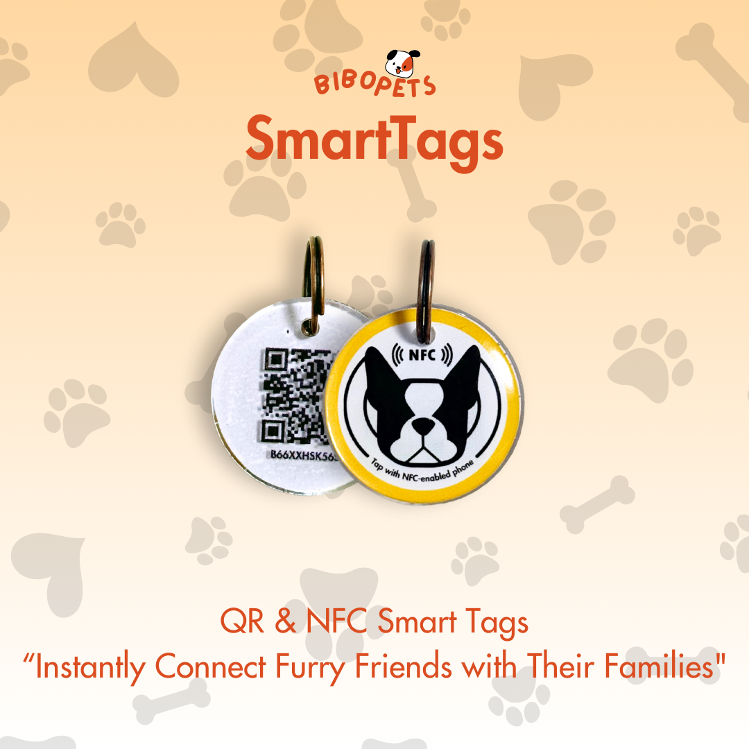 Bibo Pets Smart Tags - NFC & QR Code Smart Pet ID