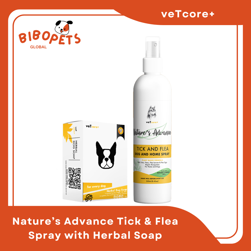 Vet Core+ Tick and Flea Spray with Free Vet Core Soap (Safe for Dogs and Cats)