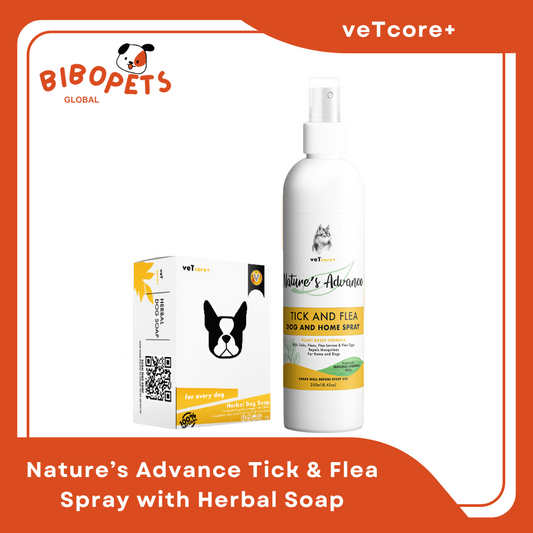 Vet Core+ Tick and Flea Spray with Free Vet Core Soap (Safe for Dogs and Cats)