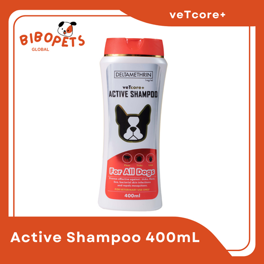 Vet Core+ Active Dog Shampoo (Deltamethrin) 400ml